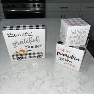 New Fall thankful/hello pumpkin signs